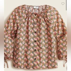 J. Crew Floral Button-Front Blouse